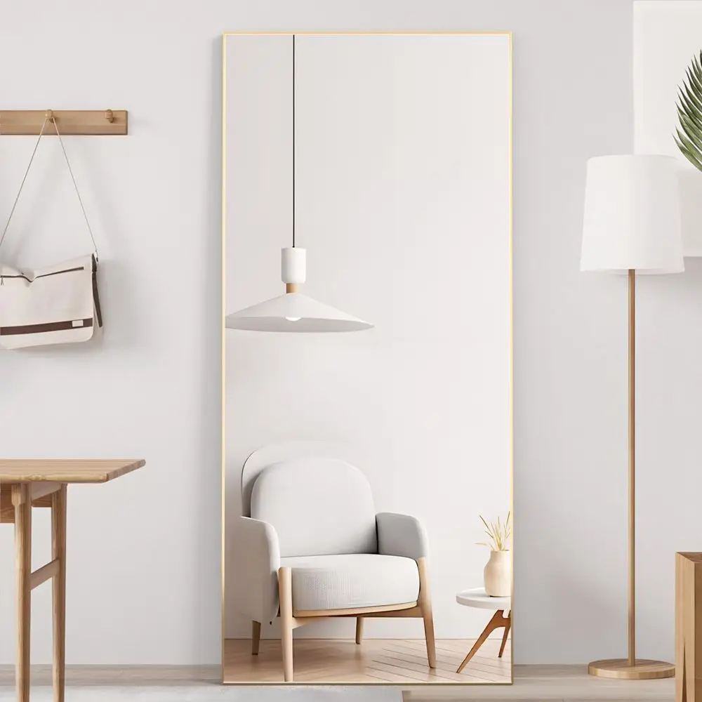 

65 x 24 Full-Length Freestanding Floor Mirror - Large Wall-Mounted or Bedroom, Living Room, Dining Room - Gold