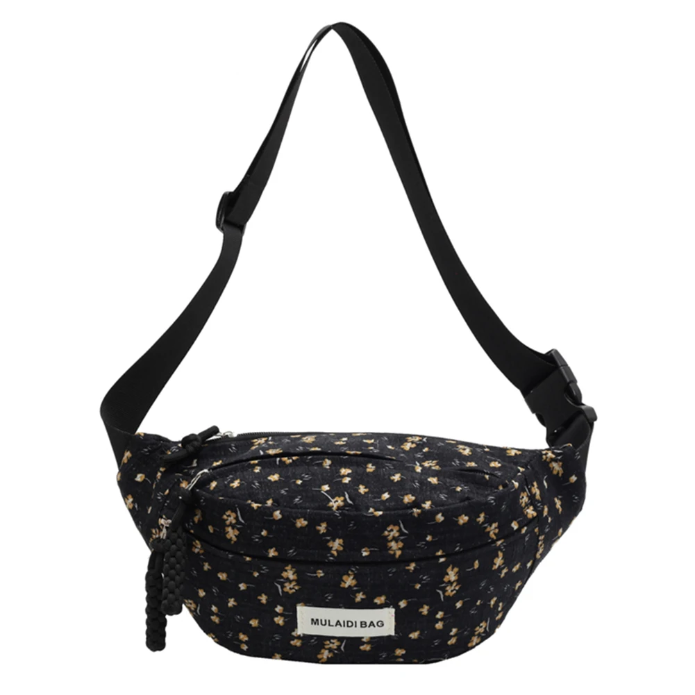 Bolso de hombro Floral con correa ajustable para mujer, bolsa de pecho Floral, multifuncional, Simple, bolso de cadera, bolso informal para correr