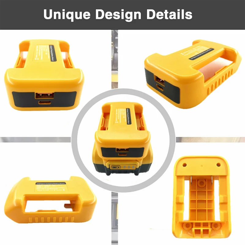 Portable Battery Holder For Makita For Dewalt For Milwaukee 18V Li-ion USB Charger Adapter with/without USB Type-C Fast Charging