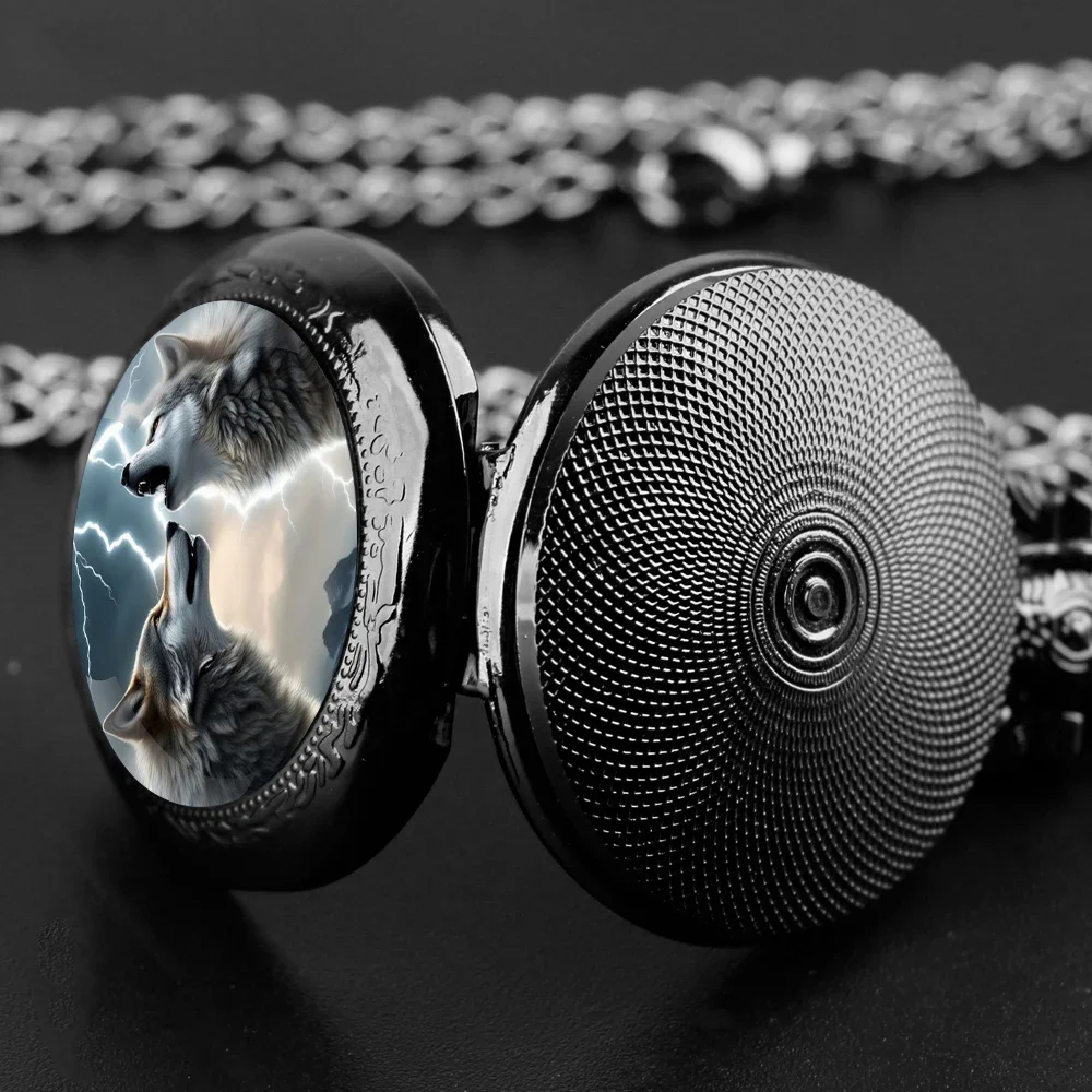 Крутой дизайн волка, графические винтажные кварцевые карманные часы для женщин, мужчин и детей, ювелирные аксессуары, ожерелье, цепочка, часы, уникальный подарок
