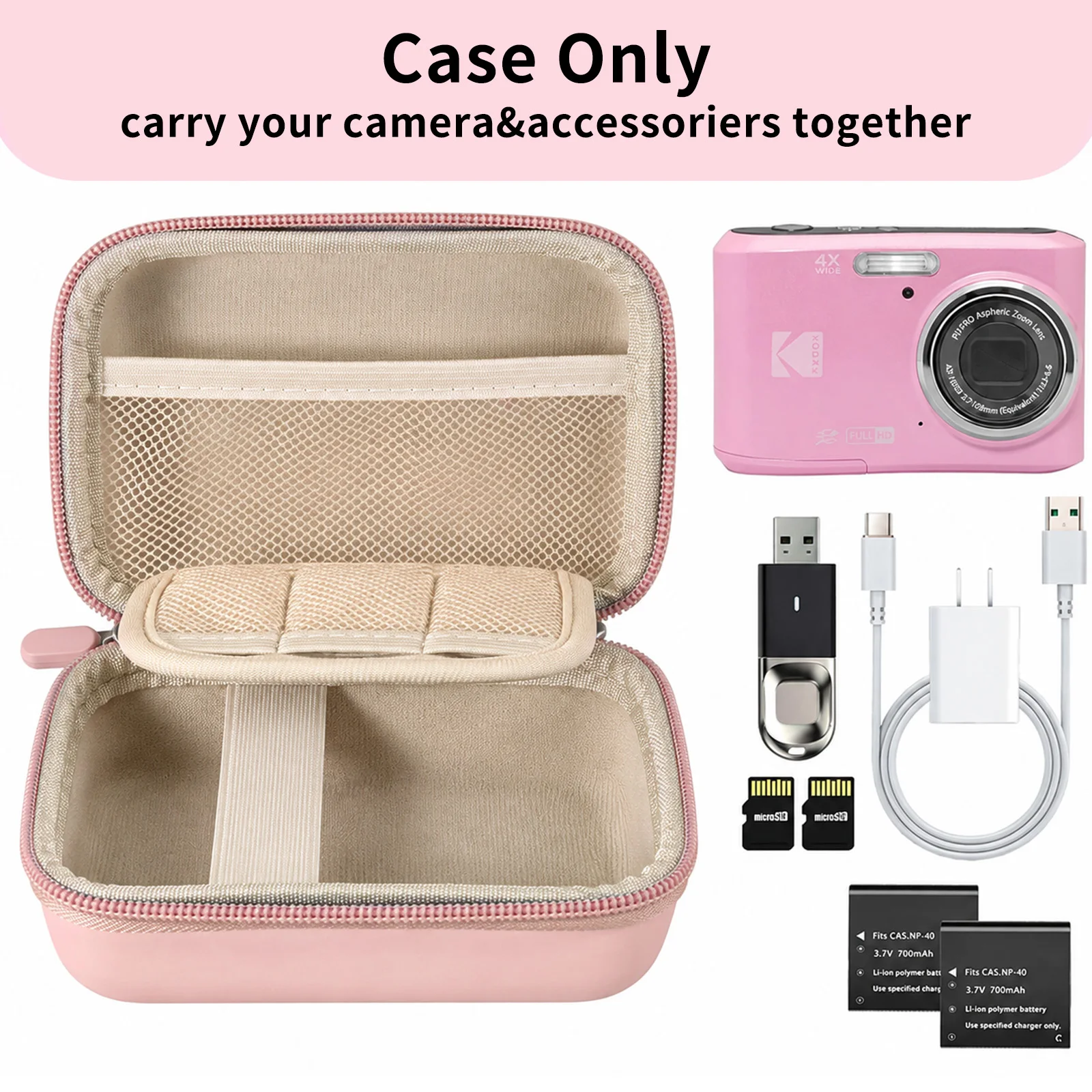 Camera Case for Digital Camera CAMKORY DC403 / KODAK FZ55/ FZ45 and More Digital Camera,Small Compact Travel Camera Bag image 3