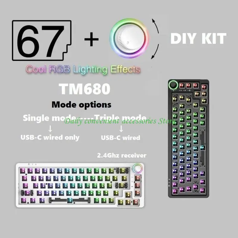 97QB Mécanique Keyboard Gamer Souding DIY 68KEY SWAP HOT SWAP Espace pour 3 / 5pins