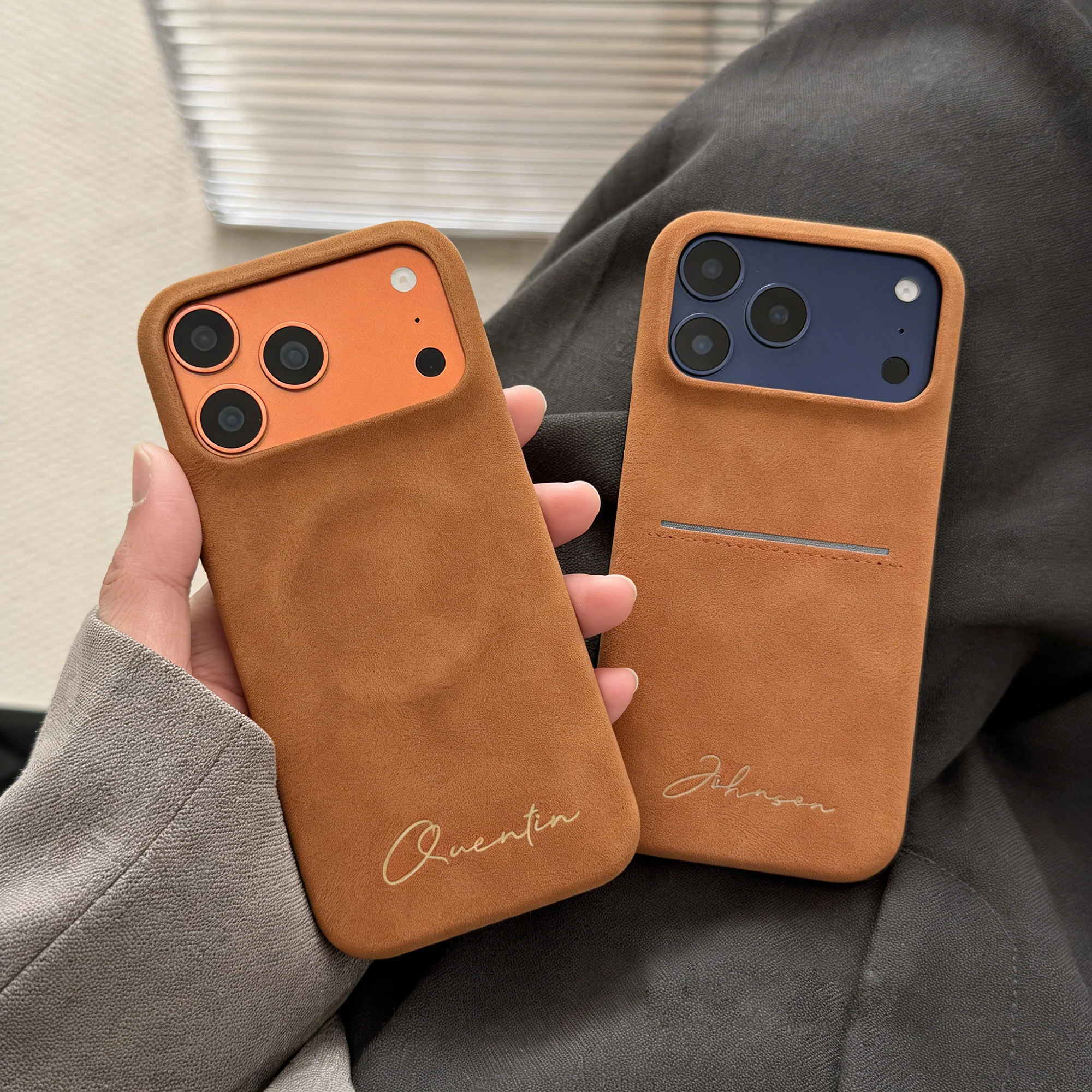 

Custom Name Laser Engraving Signature Magnetic Wireless Charging or Insertable Card Case for iPhone 17 16 15 14 13 Pro Max Air