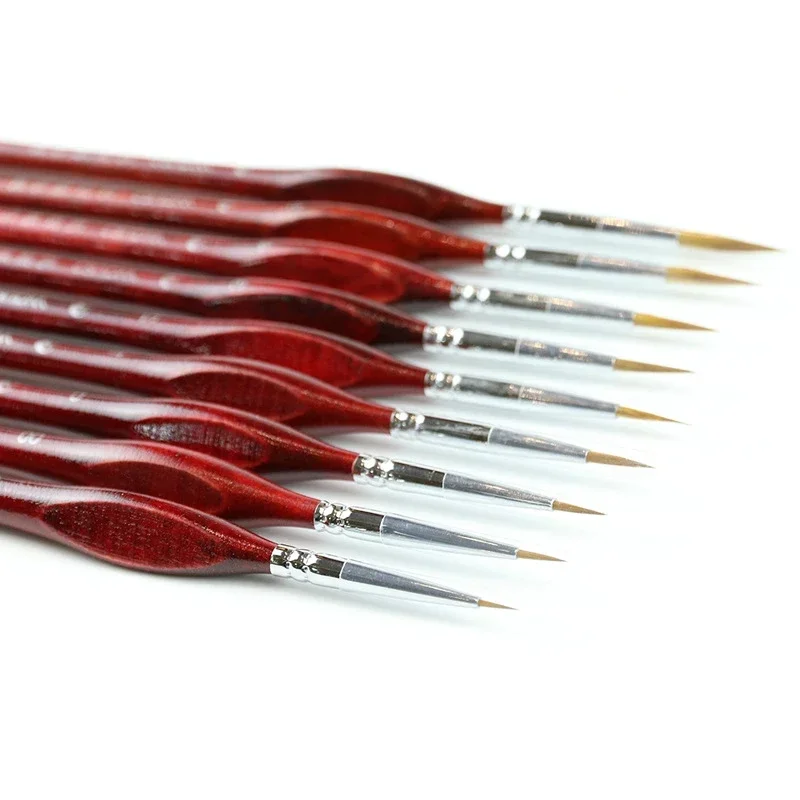 Professional Detail Paint Brush 11 Sizes Fine Pointed Tip Miniature Brushes for Acrylic Watercolor Oil Drawing Kits