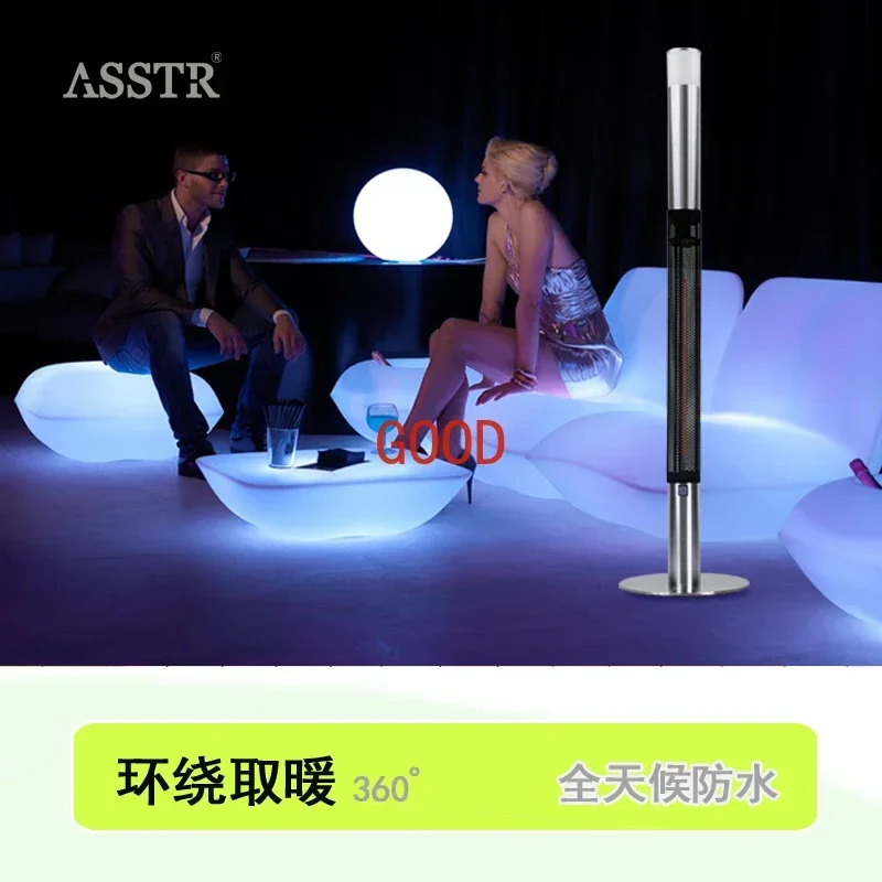 

Rainproof electric heater LED ambient lighting column type Bluetooth audio landscape