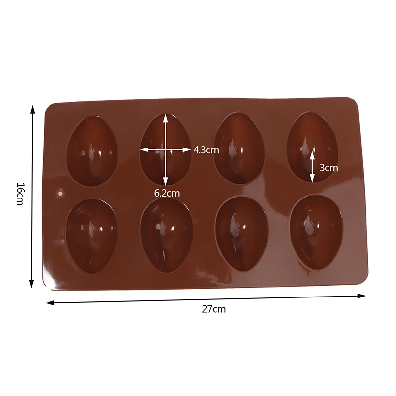 DIY 8 Eggs Shaped Easter Eggs Silicone Baking Mold Pastry Chocolate Pudding Mold