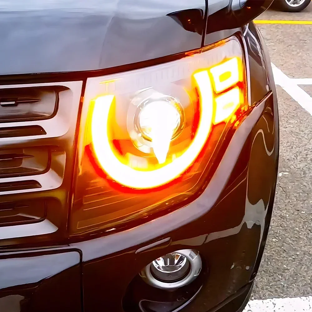 Для Mitsubishi Pajero V97 2005-2012 светодиодные автомобильные фары в сборе, обновленный стиль Defender, динамические линзы проектора, автомобильные аксессуары