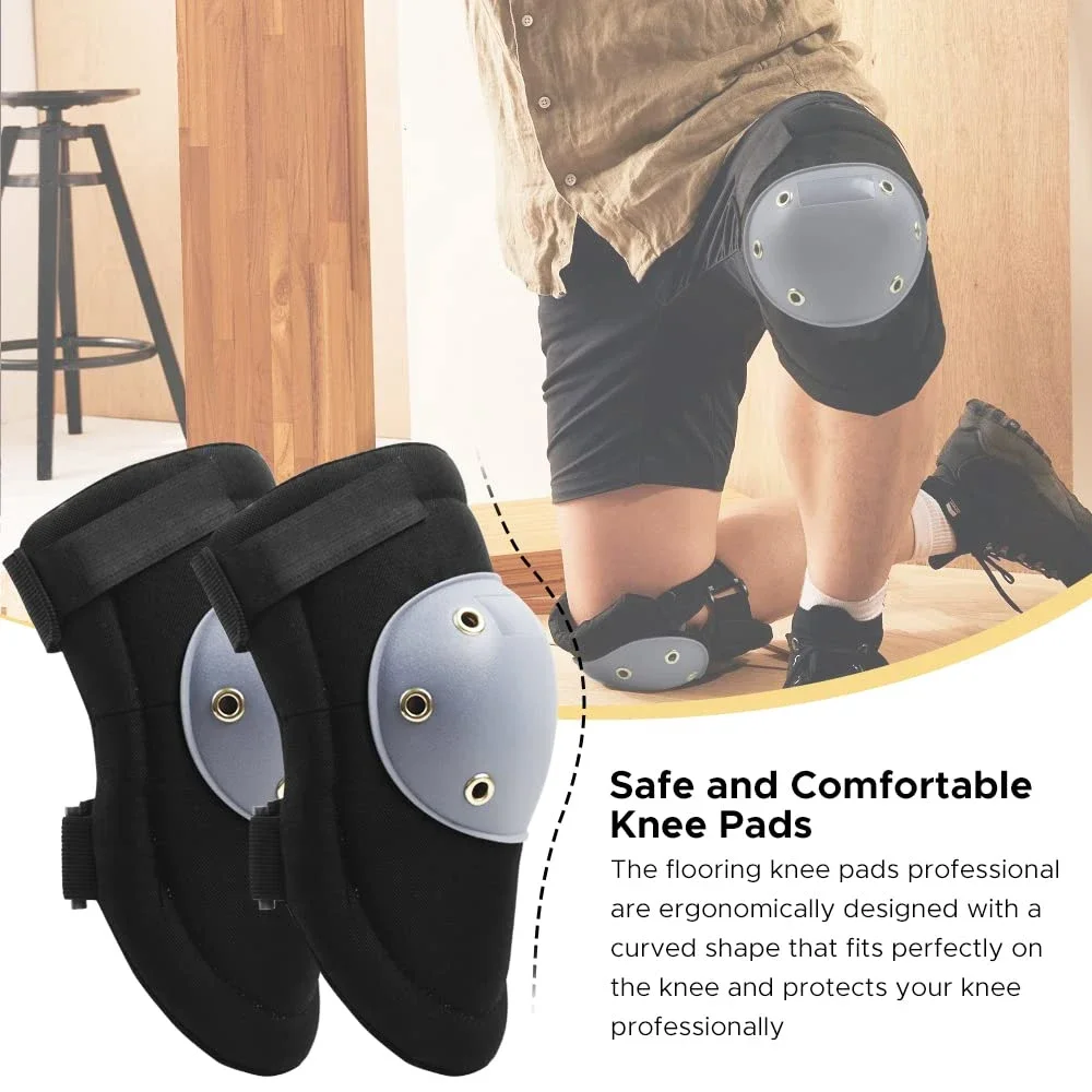 1Pair Professional Knee Pads for Work, Durable Construction Adjustable Knee Pads for Flooring, Gardening, Cleaning, Constructing