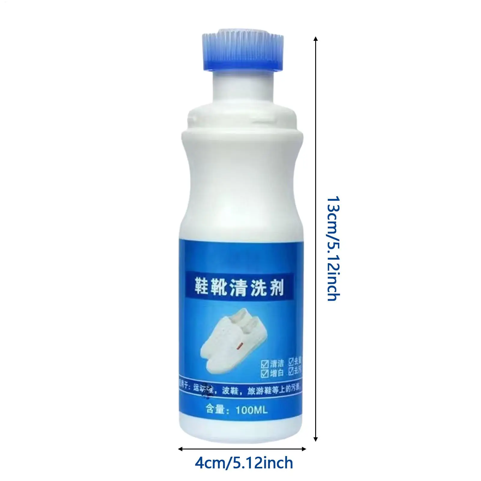 White Shoe Cleaner 100ml Foam Waterless whitening Remover gentle Efficient nursing Leather Shoe Cleaner for Leather Mesh Fabric view 6