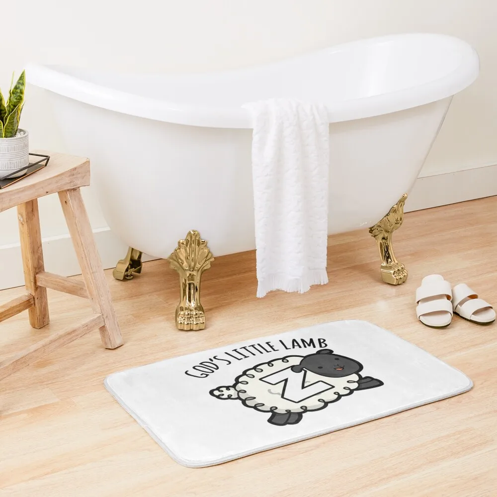 

Alphabet Letter Z God's Little Lamb Bath Mat Water Absorbent DoorFor Entrance Door Kitchens Mat