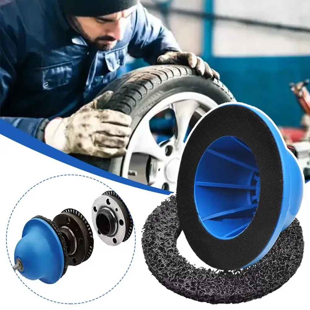 Wheel Hub Brush (150mm, 1/2 Dr.) Wheel Hub Grinder Rust Grinding / Cleaning Rotor / Rim Surface 150mm For Cordless/ Air Dri Y8Y4