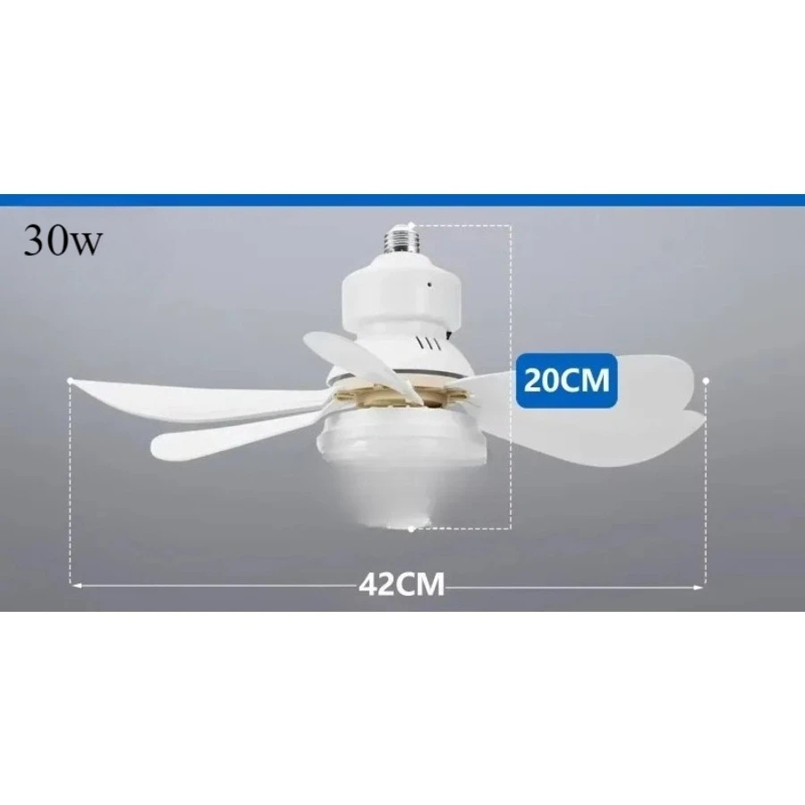 LED 30W Ceiling Fan Light E27 with Remote Control for Dimming Suitable for Living Room Study Household Use 85-265V 선풍기
