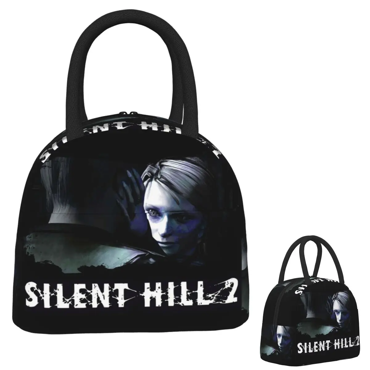 

SILENT HILL 2 Maria And James With Logo Insulated Lunch Bag for Women Children Portable Food Boxes Thermal Lunch Box Tote
