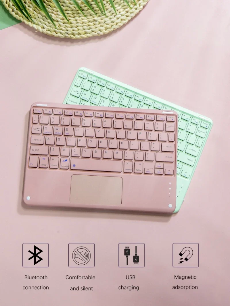Foldable Bluetooth Keyboard Case with Touchpad for iPad Pro 11 M4 2024, iPad Air 5 Air 4 10.9
