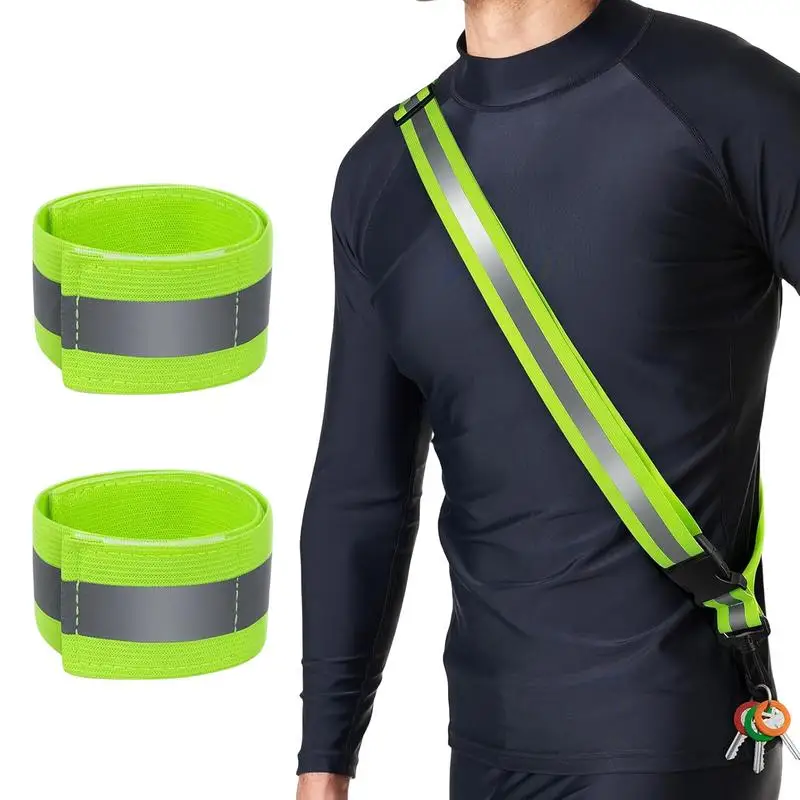 

Reflective Sash Adjustable High Visibility Running Belts Reflective Band And Belt Safety Strap For Wrist Arm Ankle Leg