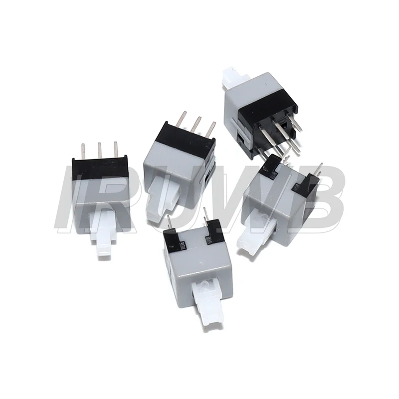 10PCS 8.5X8.5mm 8.5*8.5mm Mini Push button switch 6Pin Push Tactile Power Micro Switch Self lock On/Off button Latching switch