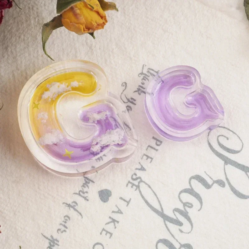 new latest model shaker diy making crafts mini quicksand alphabet keychain key rings silicone resin mold letter shaped silicone