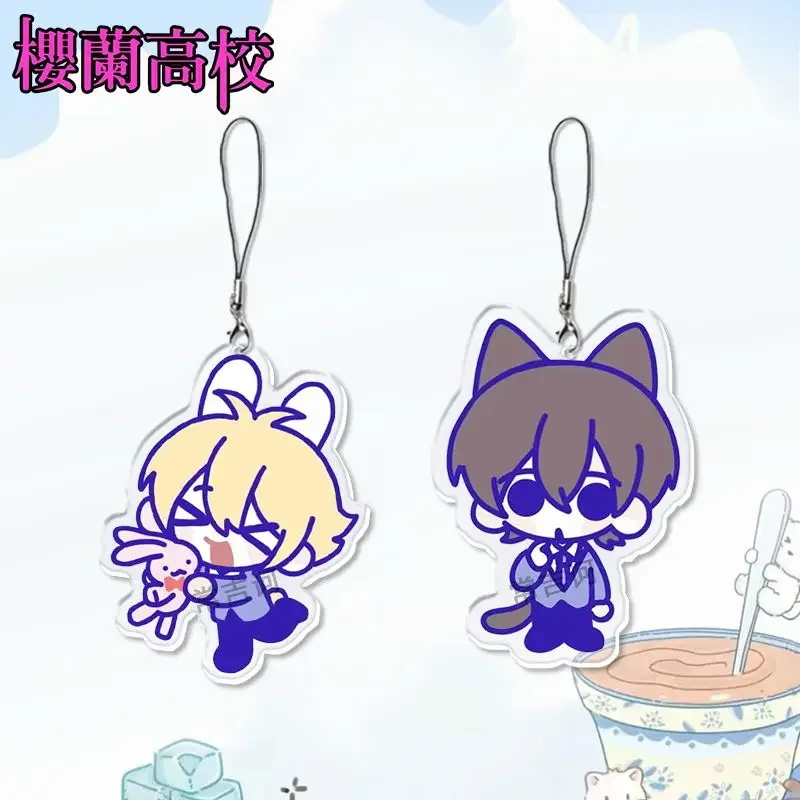 2 шт. Oran High School Host Club Q версия изображение цепочка для мобильного телефона акриловая цепочка для мобильного телефона для телефона ремешок брелок