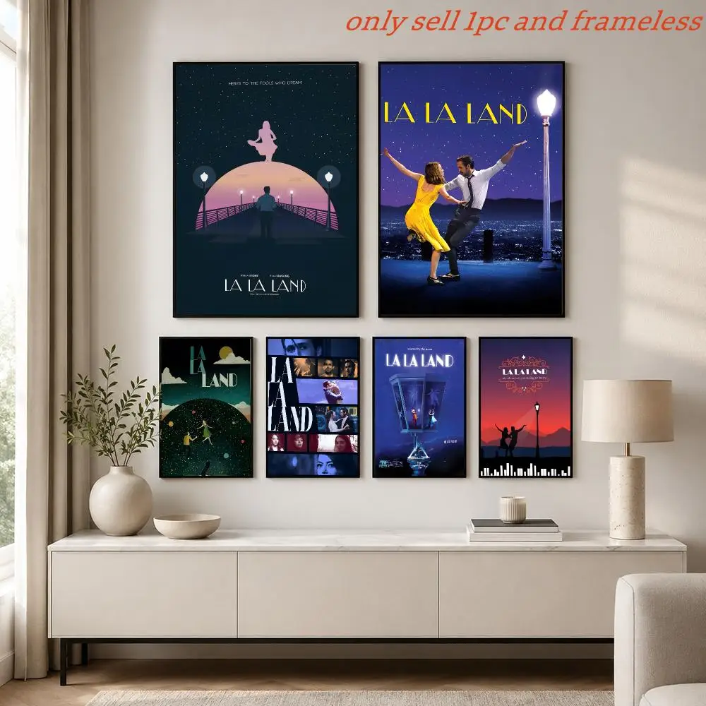 Romantic Movies L-La La Land Poster Aesthetic Painting Wall Art Poster Home Bedroom Living Room Decor