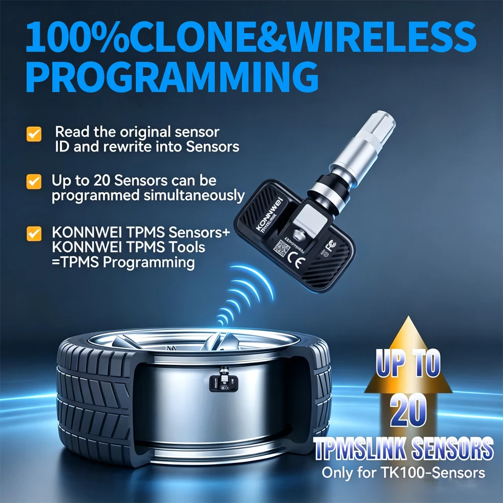 KONNWEI TPMS LINK Sensor 315/433MHz Universal Programmable TPMS Tire Pressure Sensor for KONNWEI TK100 TPMS Programming Car Tool