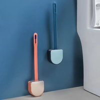 Wall Hanging Toilet Brush with Holder Bathroom Accessories Household Silicone Toilet Brush Soft Bristles WC Cleaning Brush