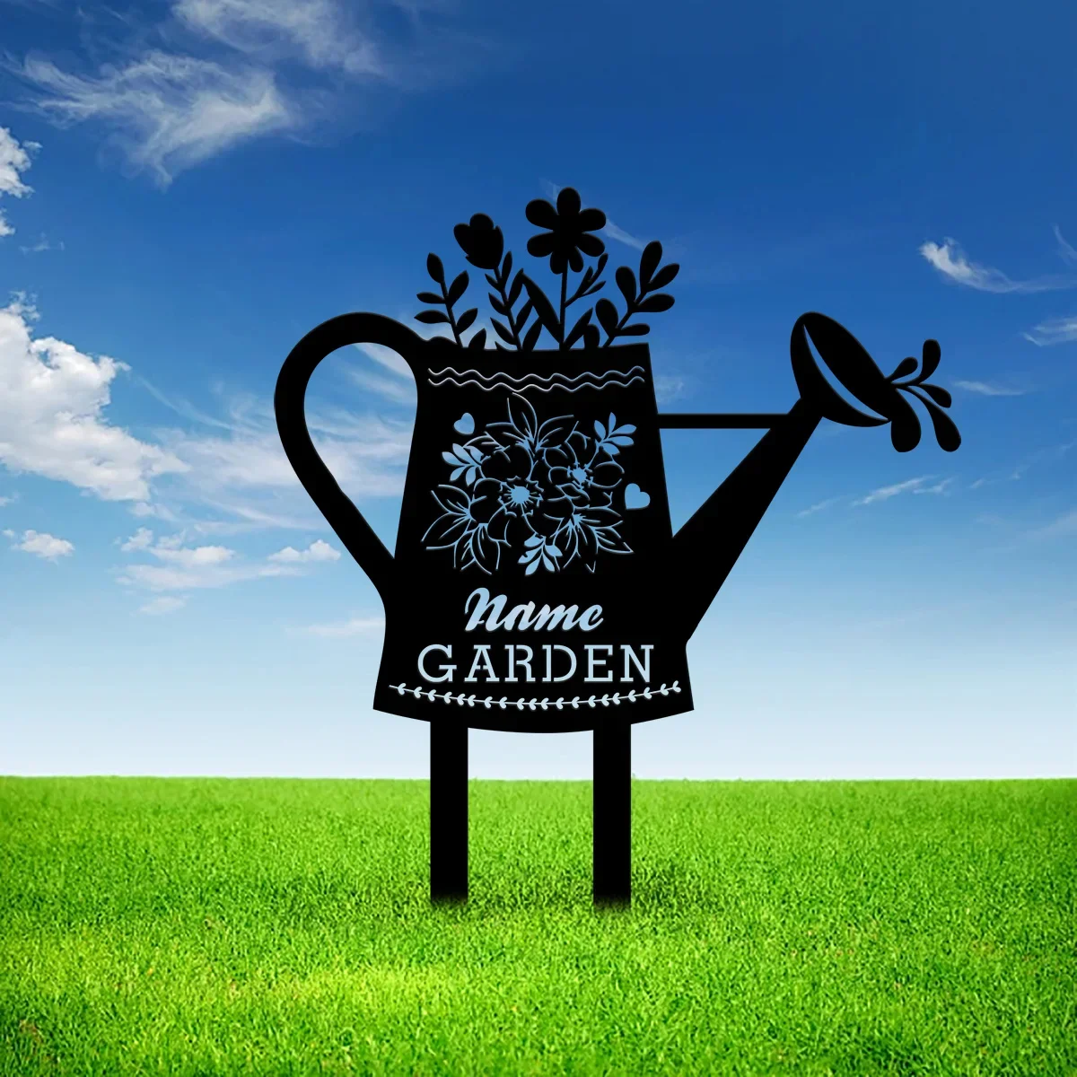 Изготовленный на заказ лейка, садовый кол, персонализированный знак садового колка, металлический знак сада, индивидуальный декор садовника, металлический декор двора Изготовленный на заказ лейка, садовый кол, персонализированный знак садового колка, металлический знак сада, индивидуальный декор садовника, металлический декор двора