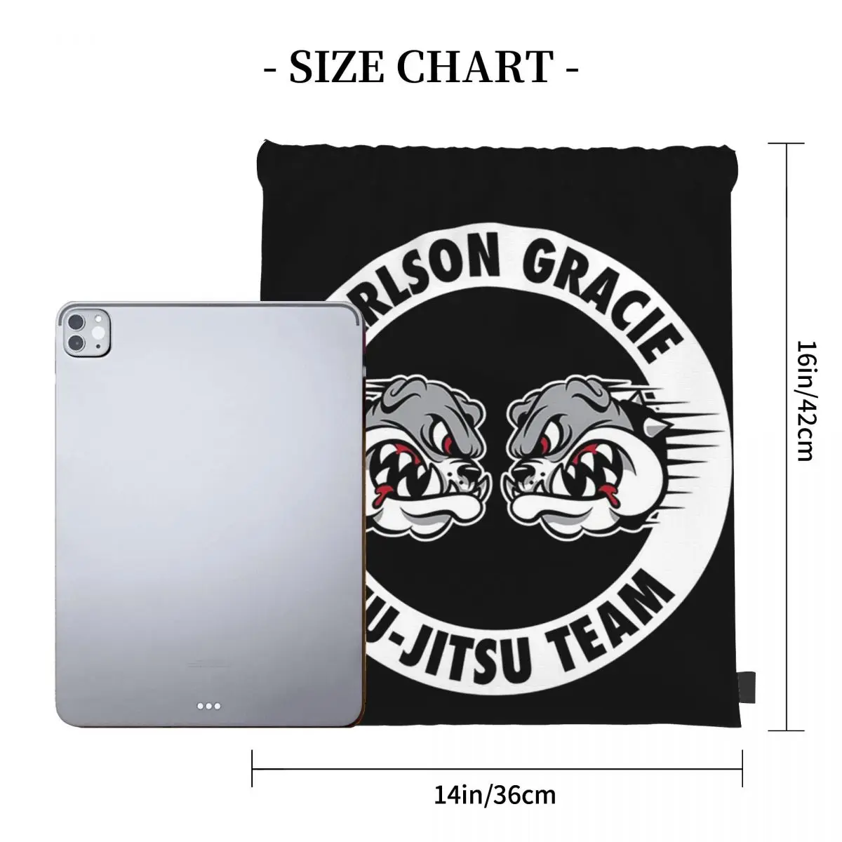 Carlson Gracie Jiu-Jitsu Team Backpacks Portable Drawstring Bags Drawstring Bundle Pocket Shoes Bag Book Bags For Travel School