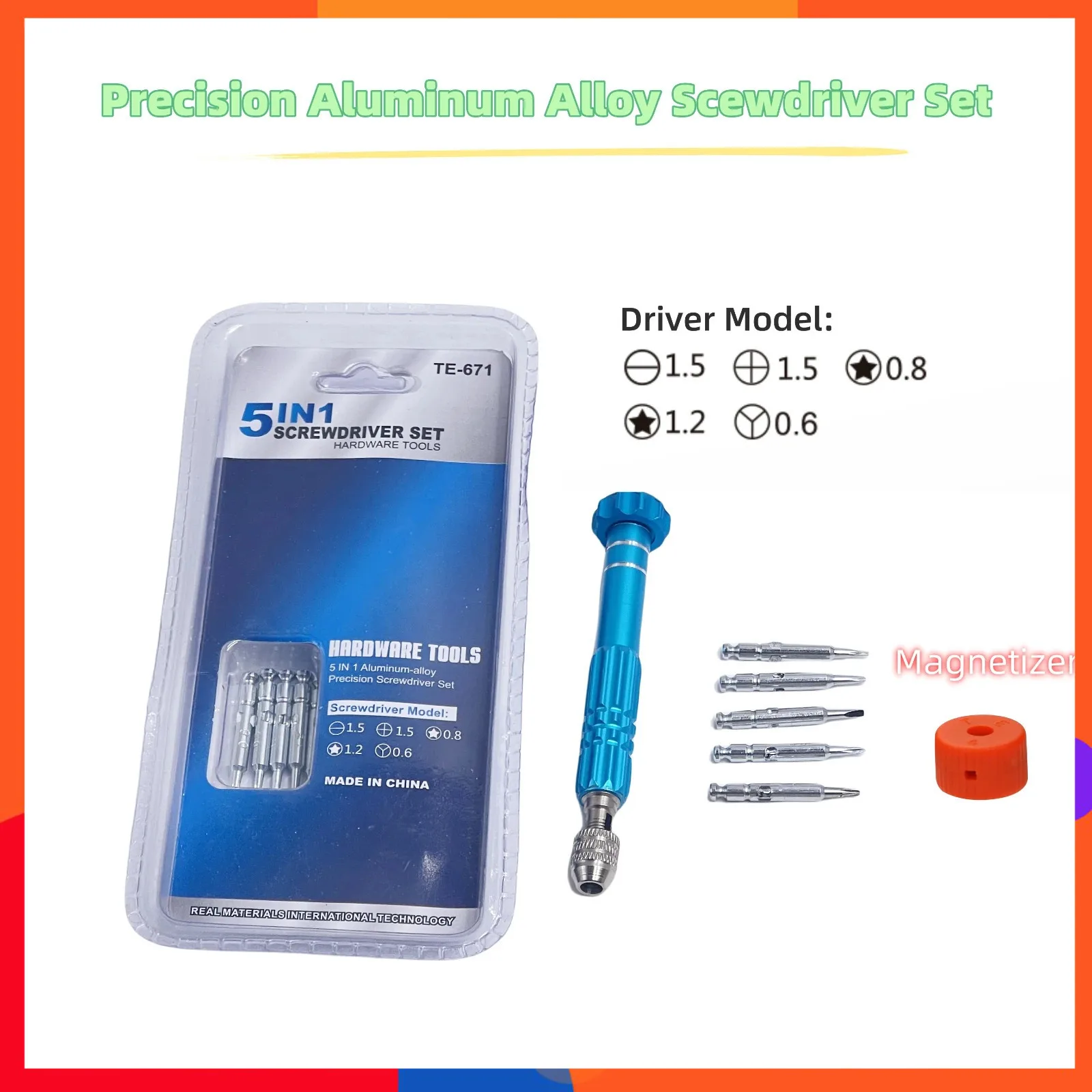 Precision ไขควงชุด Magnetizer 5 in 1 Torx ไขควงซ่อมชุดเครื่องมือสําหรับโทรศัพท์มือถือแท็บเล็ต PC Universal เครื่องมือ