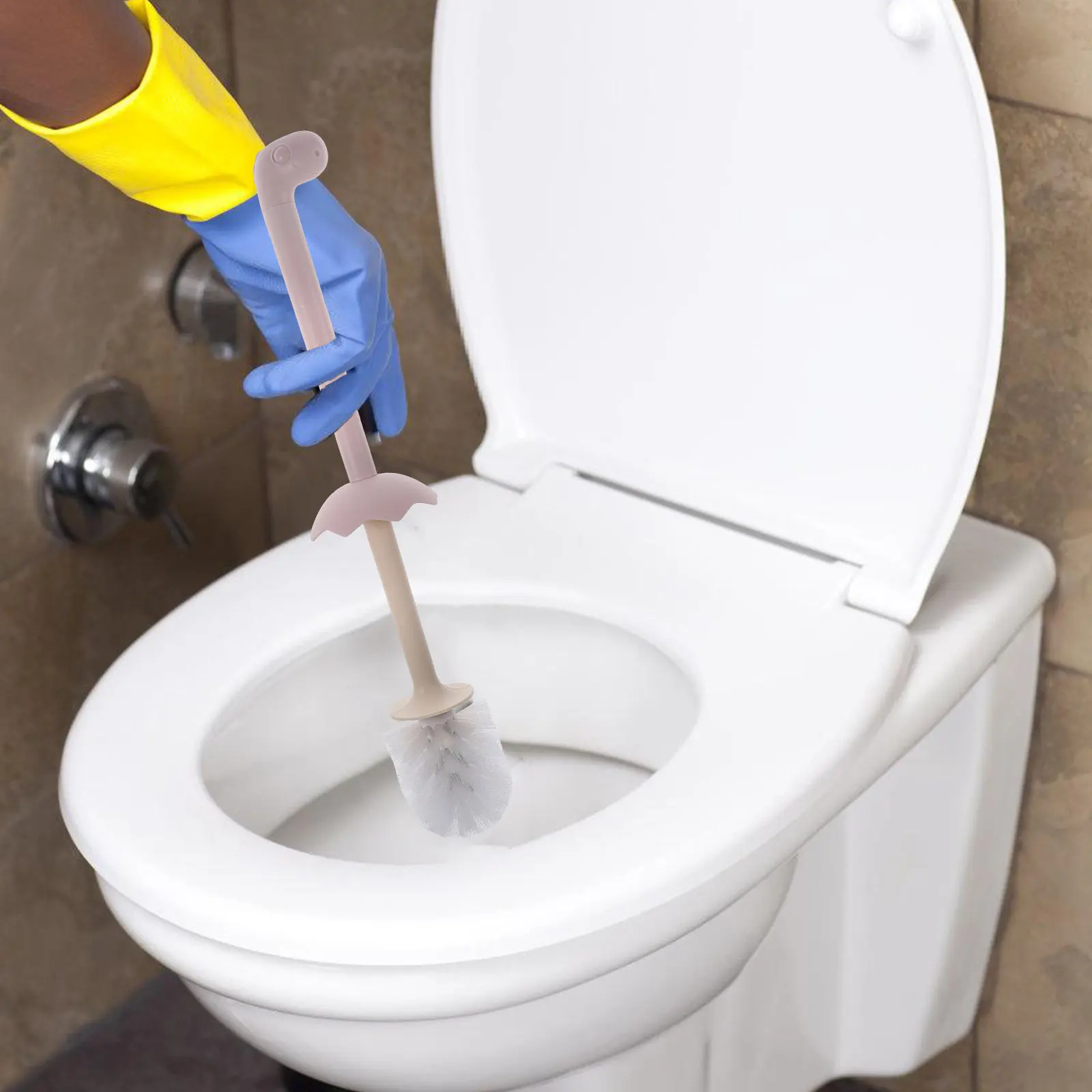 

Household Toilet Cleaning Brush Dinosaur Design Smooth Handle Stubborn Stain Remover Bathroom Floor Cleaning Brush