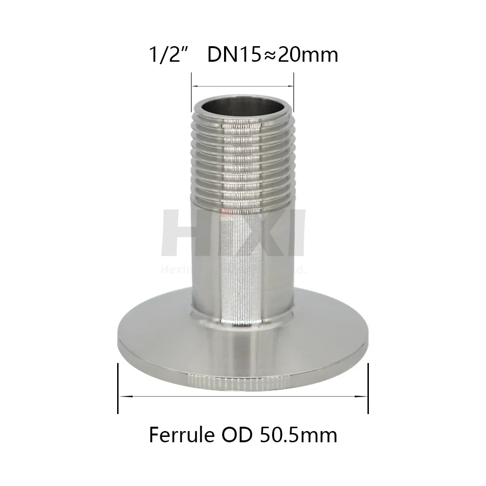 YQBS-304 ステンレス鋼サニタリーパイプ継手おねじトライクランプフェルール 1/4 "3/8" 1/2"