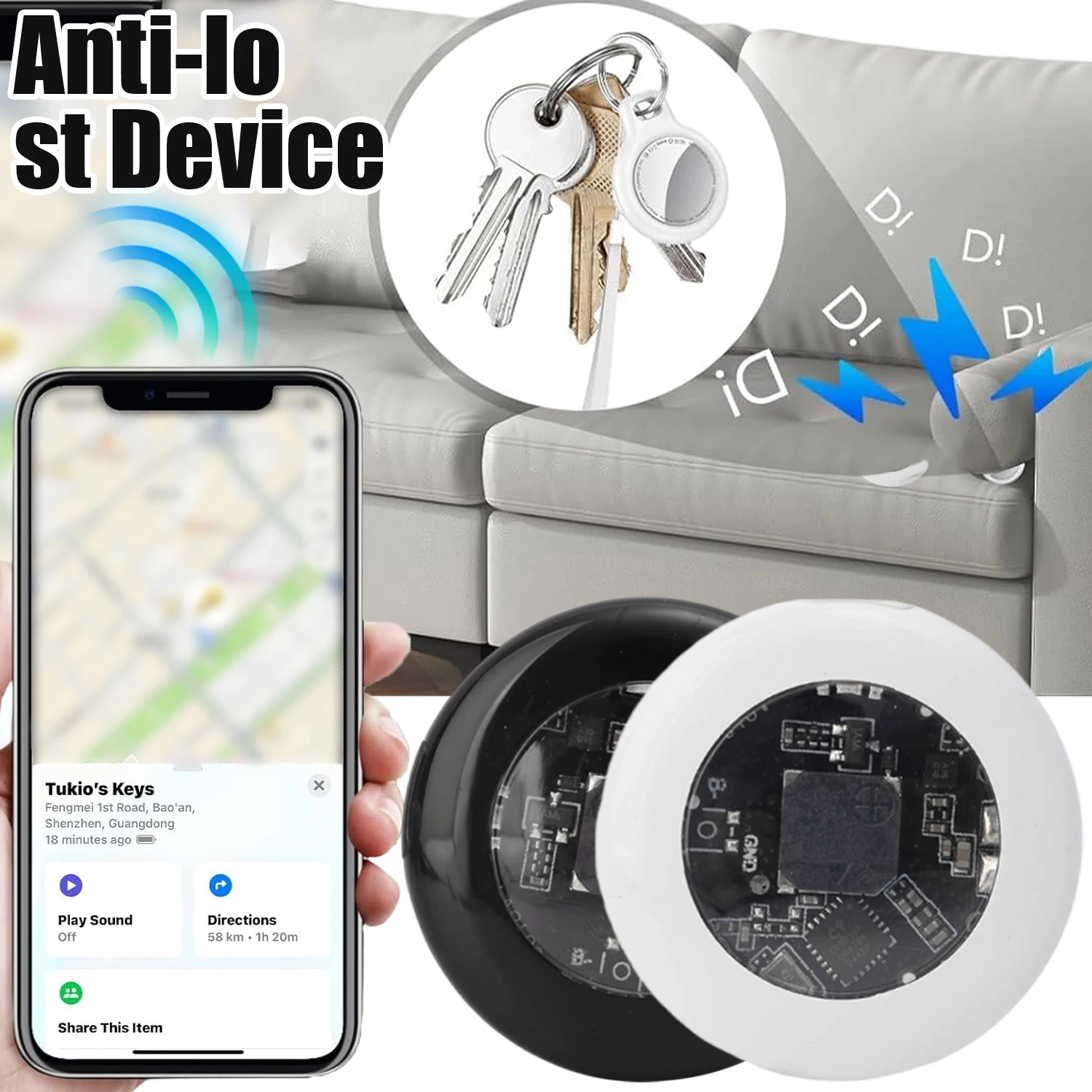 

Bluetooth трекер для домашних животных, умный GPS-брелок с защитой от потери, локатор для собак и кошек, детская сигнализация, поиск тегов, трекер, аксессуары для IOS Android