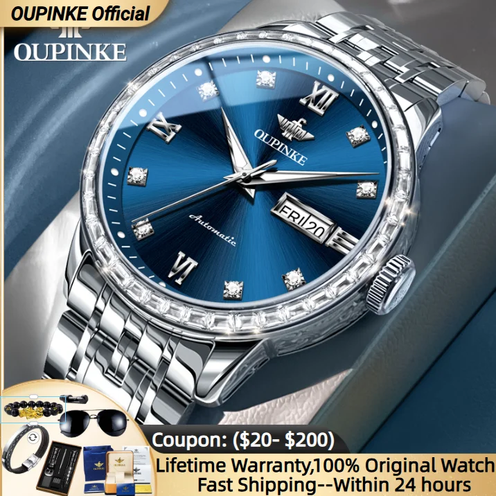 

OUPINKE 3258 Men Watch Japan Automatic Movement Mechanical Watches Waterproof Luminous Men Watches