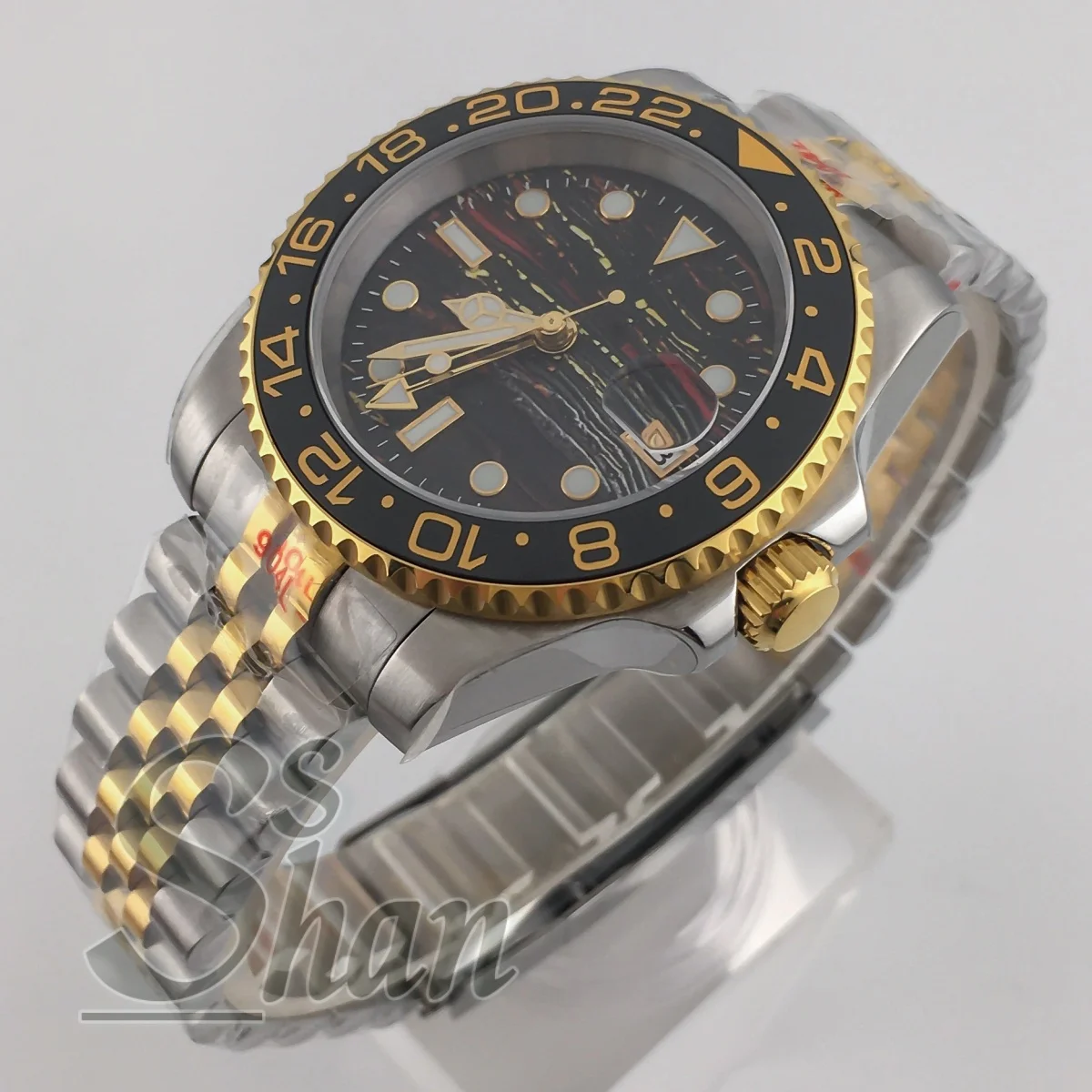 

Мужские роскошные механические часы NH34A, 40 мм, инкрустированные серебром, золотом, керамический безель, сапфировое стекло, водонепроницаемые, 10 бар, часы для дайвинга