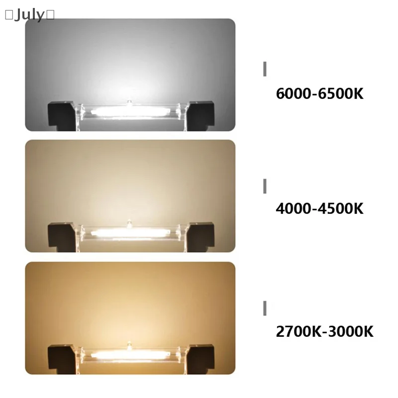 R7S LED หลอดแก้ว COB หลอดไฟ 78 มม.118 มม.5/10/20W R7S ข้าวโพดโคมไฟเปลี่ยนหลอดฮาโลเจน AC 110V 220V