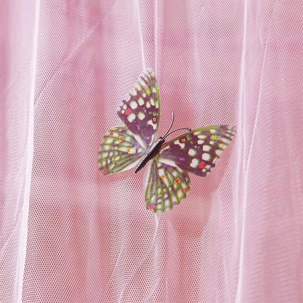 

Hanging Mosquito Net Bed Curtain Lightweight Sturdy Fine Mesh Breathable Soft Polyester Lace Trimming Bedroom Decor