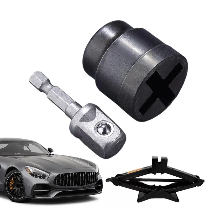 

Car Scissor Jack Socket RV Leveling Jack Socket Drill Adapter Attachment Heavy Duty Auto Repair Accessories For Truck Trailer