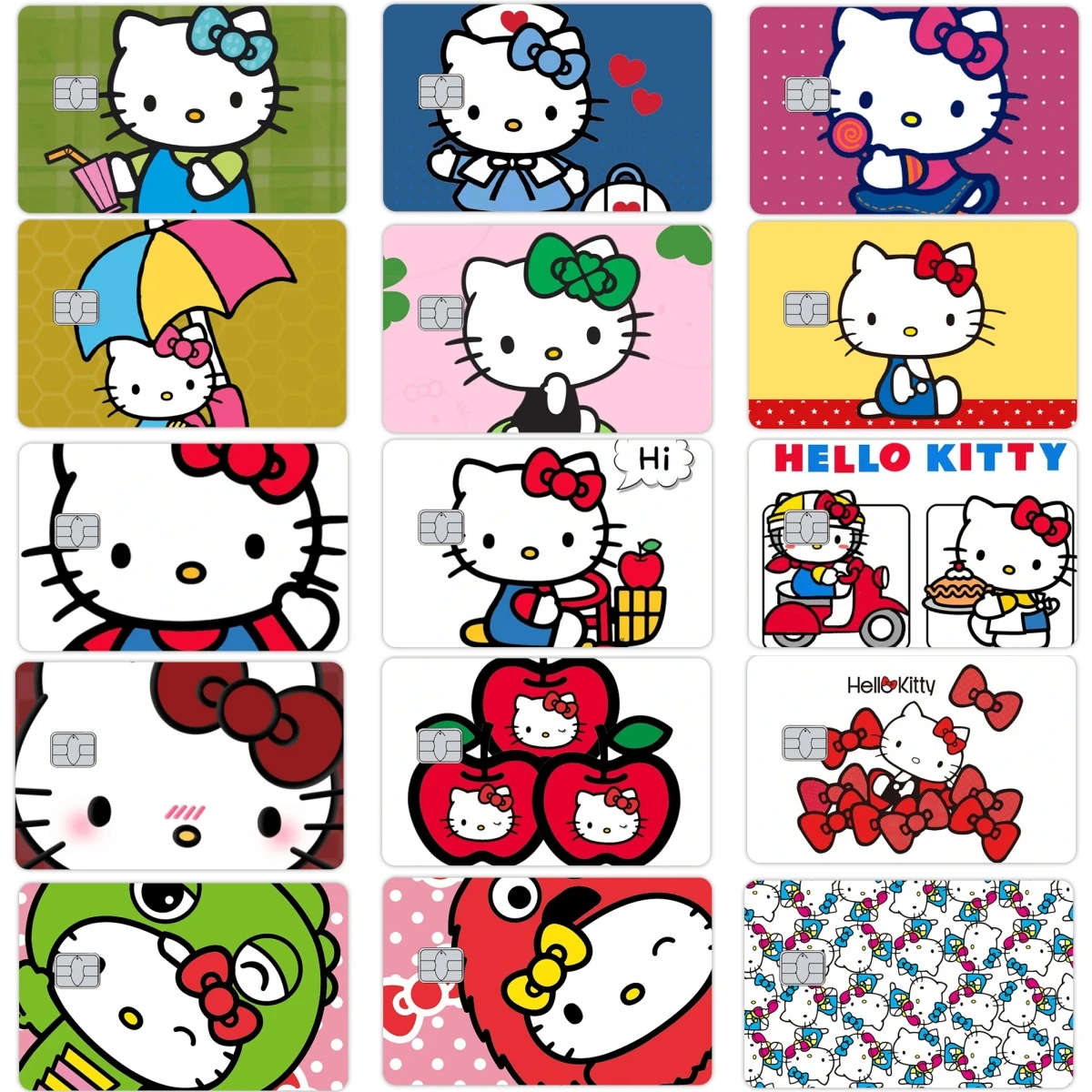 الكرتون مرحبا كيتي زوجين ملصقات فيلم الجلد غطاء الائتمان الخصم البنك فيزا طبقة رقيقة واقية الجلد للصغيرة الكبيرة لا رقاقة صائق هدية