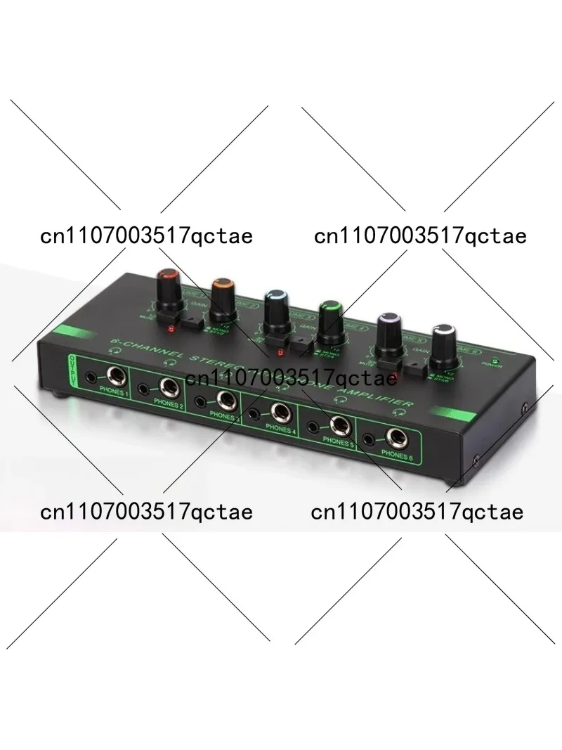 Audio Mixer Combiner, 2 in 8 Out 6.5mm Stereo Isolation Cable, 3.5mm Multi-channel Microphone Splitter