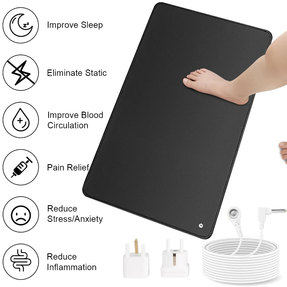5 Größen Große Erdungsmatte Erdungspad zur Schmerzlinderung Besserer Schlaf Reduzierte Angstzustände Körpermassagegerät Erdverbundenes Wohlbefinden