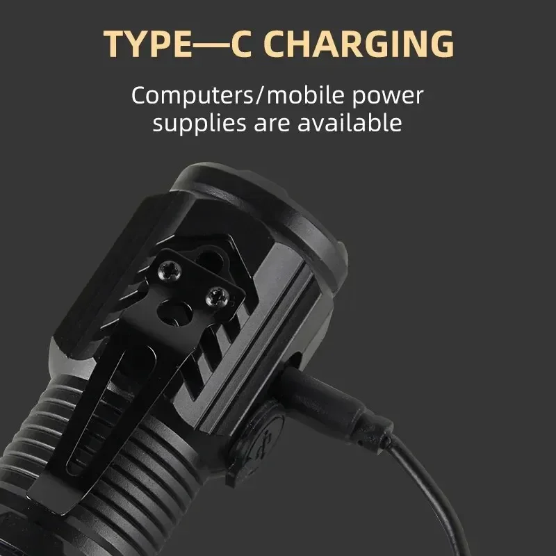 مصباح يدوي جديد فائق القوة 3 كور LED مصباح يدوي تكتيكي صغير USB قابل لإعادة الشحن عالي الطاقة LED الشعلة مع مصباح يدوي مغناطيسي