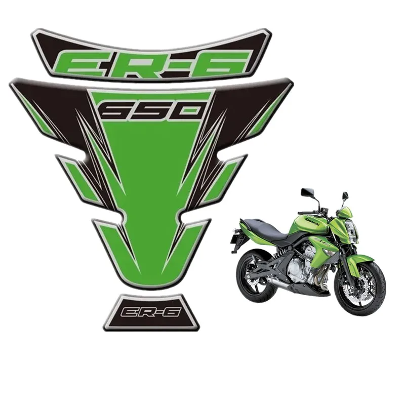 For Kawasaki ER650 ER6 ER-6 650 650R 2006 - 2014 Motorcycle Tank Pad Protector 3D Gel Sticker Decal - Green