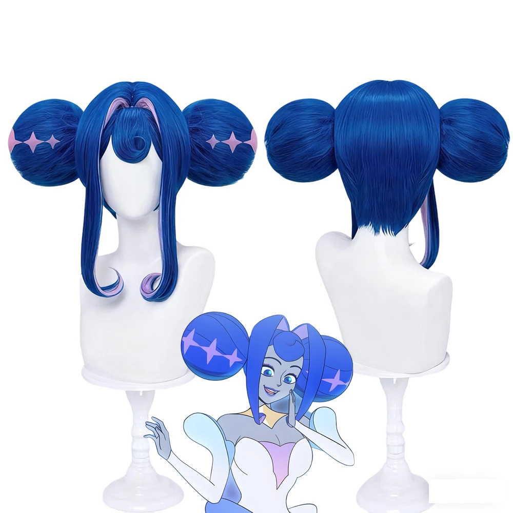 Anime Ridders Van Guinevere Cosplay Pruik Vrouwen Lolita Blauw Dubbele Broodjes Haar Hittebestendige Synthetische Pruik Halloween Prop