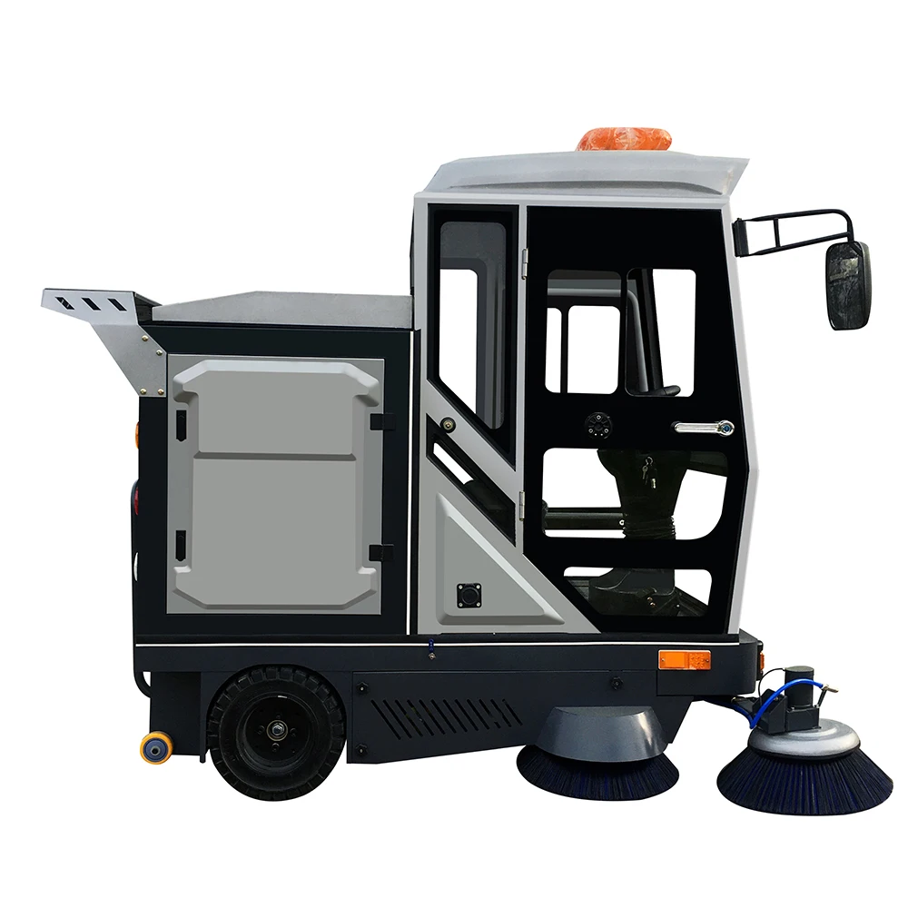 Industrial Electric All Closed Cab Floor Sweeper Driving Type Road Sweeper Street Cleaning Machine