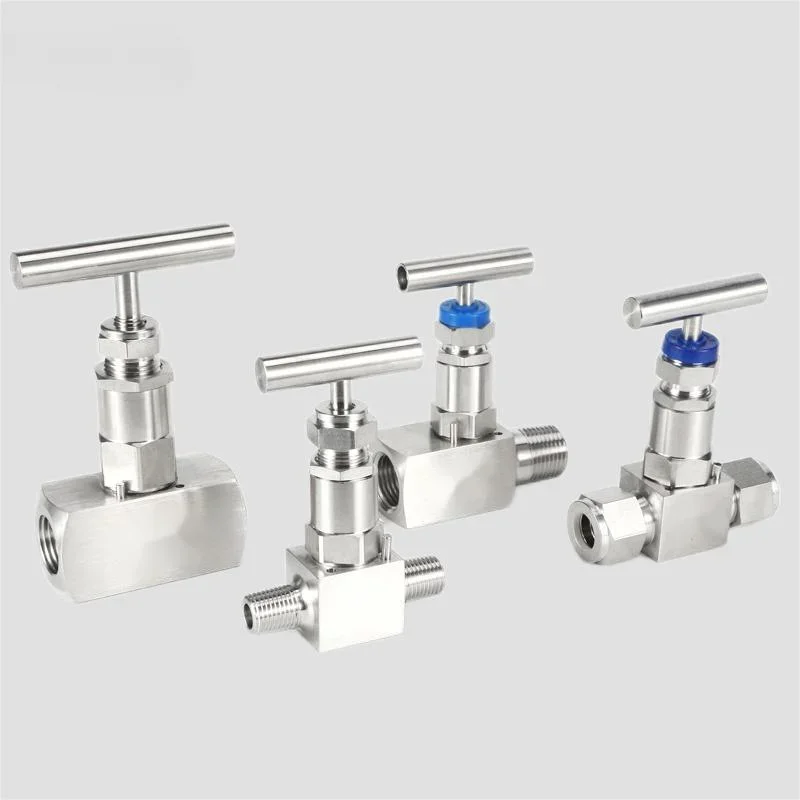 Needle valve type 1/4 1/2 1 instrument male female npt hydraulic 500 bar stainless steel needle valve high pressure for gas