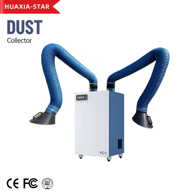 

Передвижной промышленный пылеуловитель-воздухоочиститель, новый, для сбора сварочных дымов, с двумя вытяжными рукавами для удаления пыли