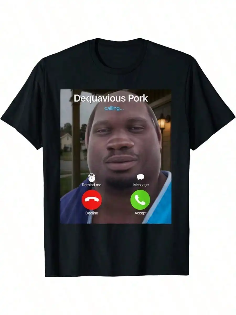 Dequavious Pork Incoming Call D'aquavious Pork Meme Brainrot T-Shirt