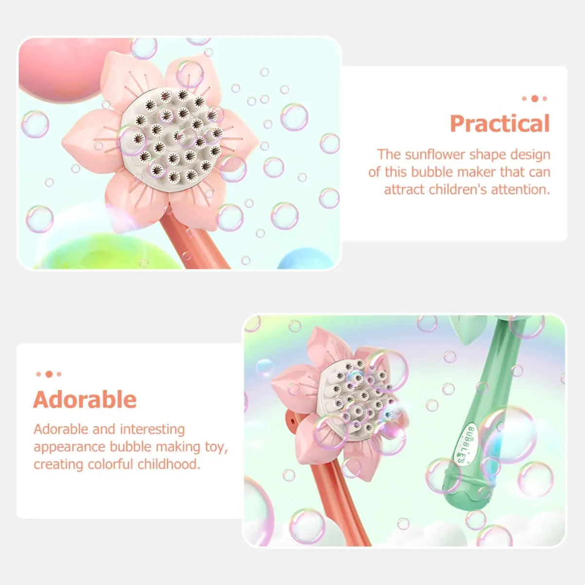 Sunflower Bubble Gun Automatic Summer Soap Kids Toys Water Bubble Machine Electric Bubble Guns Outdoor For Children Gift Toys