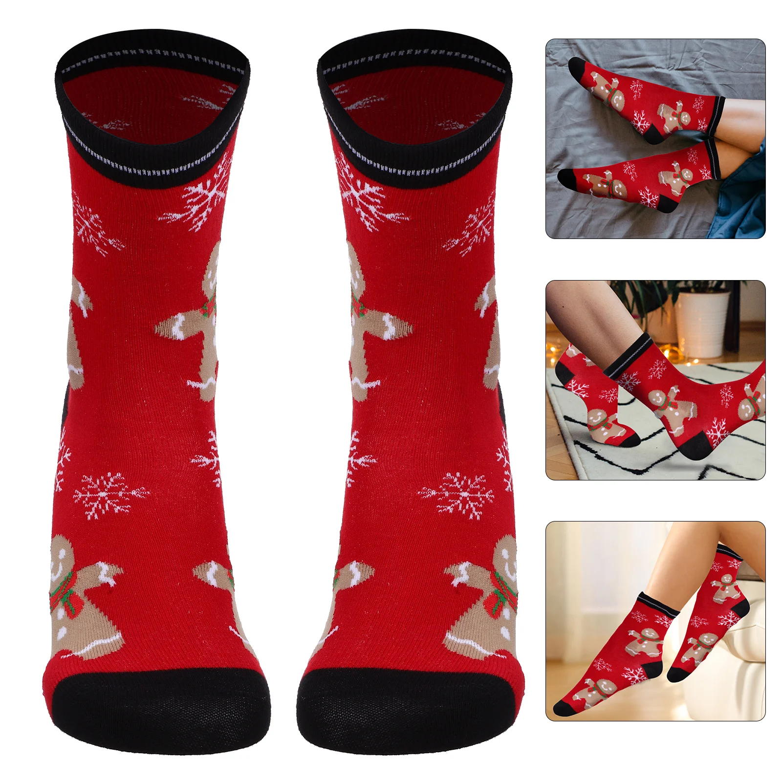 

6Pairs Long Tube Socks Festive Christmas Style Soft Casual Socks Colorful Unisex for Men Women Comfortable Holiday Wear