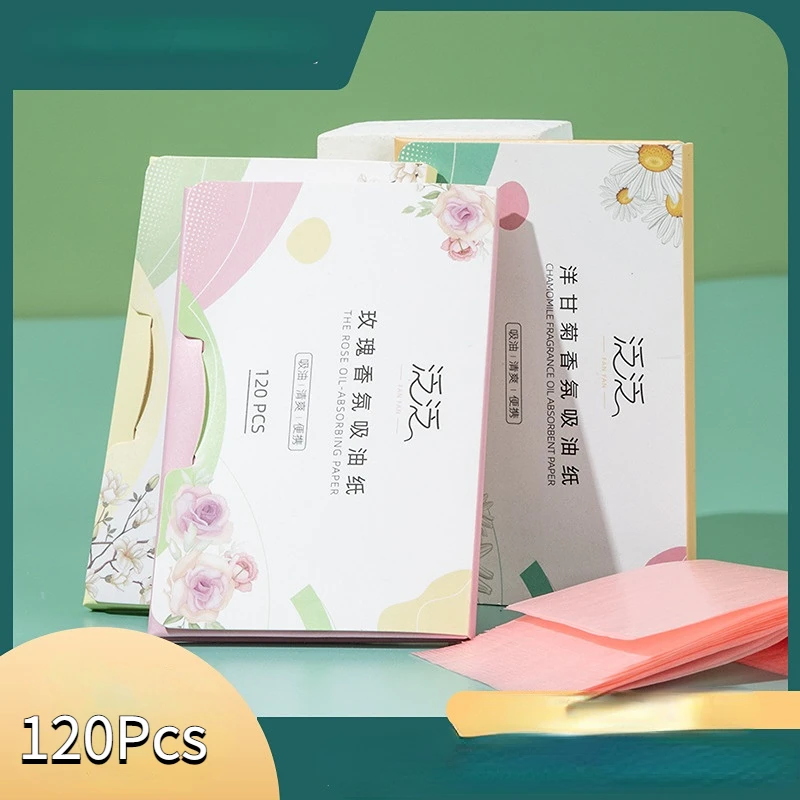 100-120pcs/box Rose Facial Absorbent Paper Oil Control Wipes Green Tea Sheet Oily Face Blotting Matting Tissue Make Up Face Care