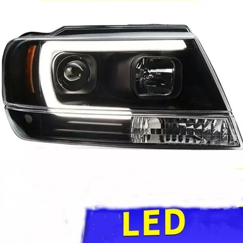 RQXR LED Headlight Assembly For Jeep Grand Cherokee 1999-2004 Turn Signal Daytime Running Light Car Headlight Assembly